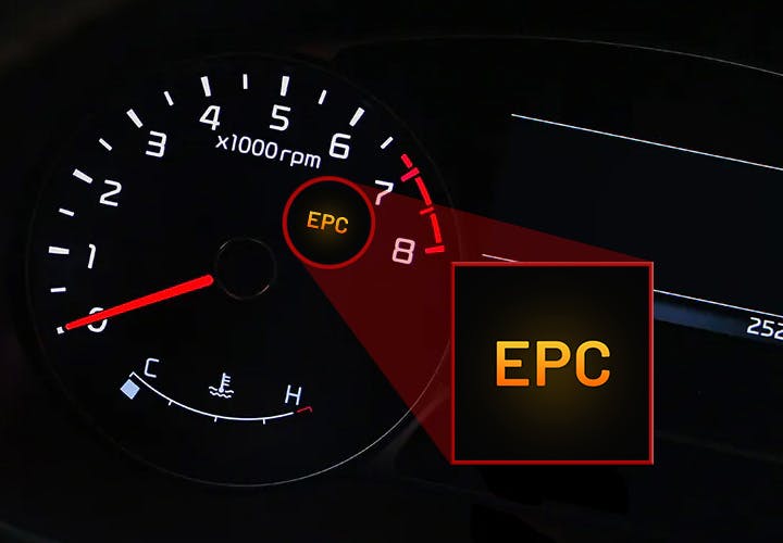 EPC kontrolka na prístrojovej doske