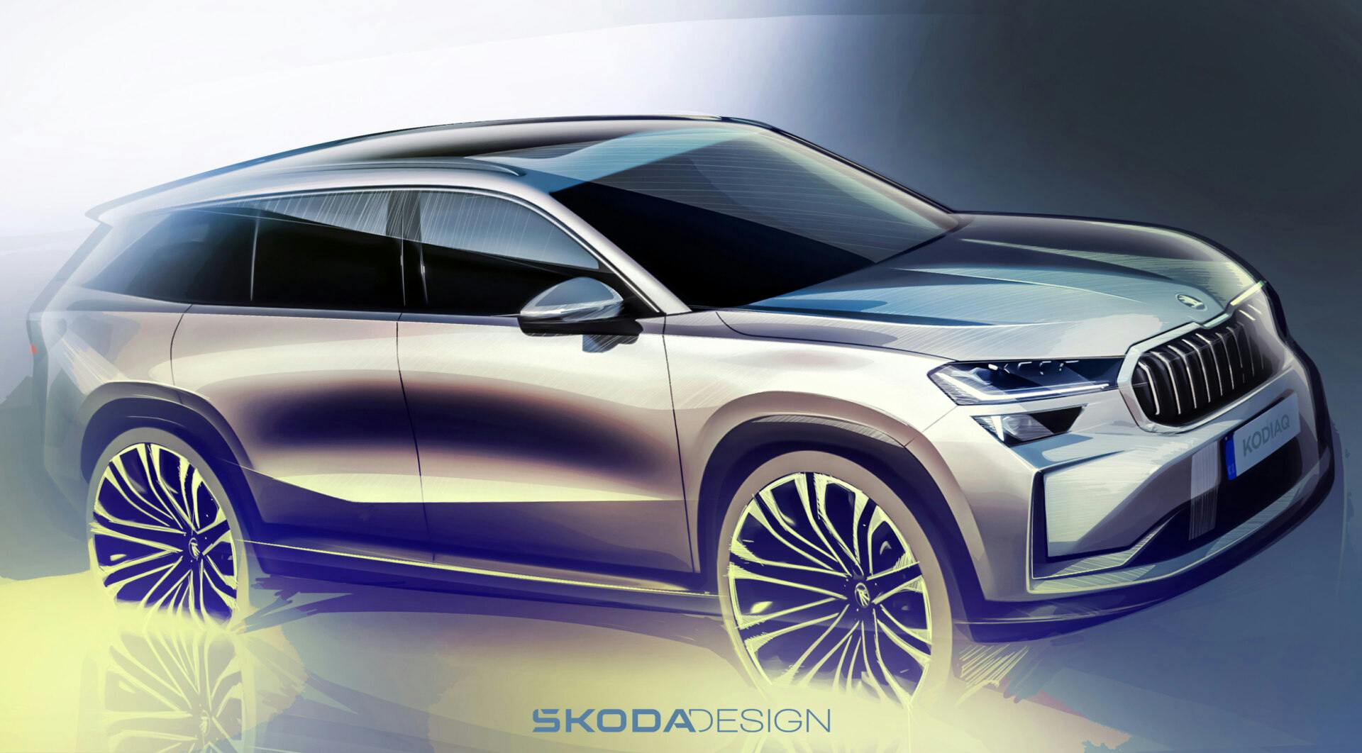 Škoda Auto odhaľuje skice dizajnu exteriéru nového modelu Kodiaq