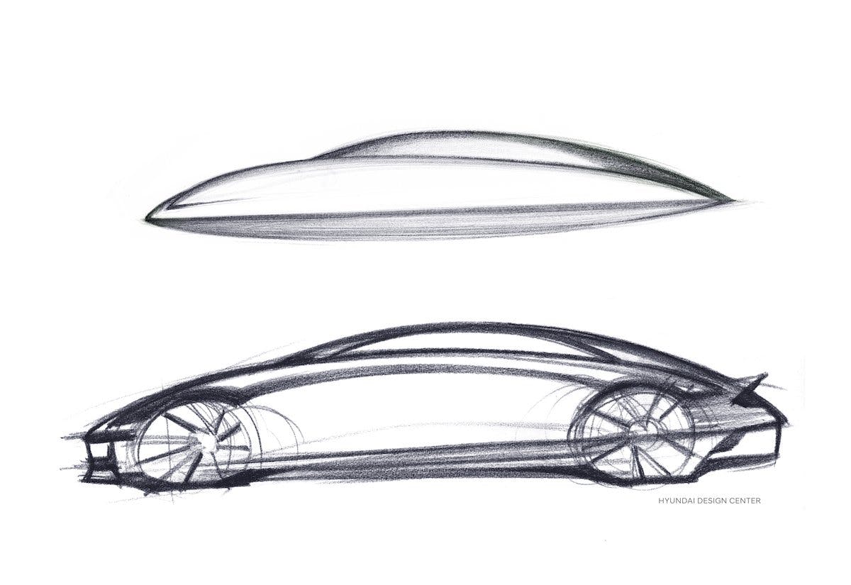 Hyundai IONIQ 6 Concept Sketch Teaser